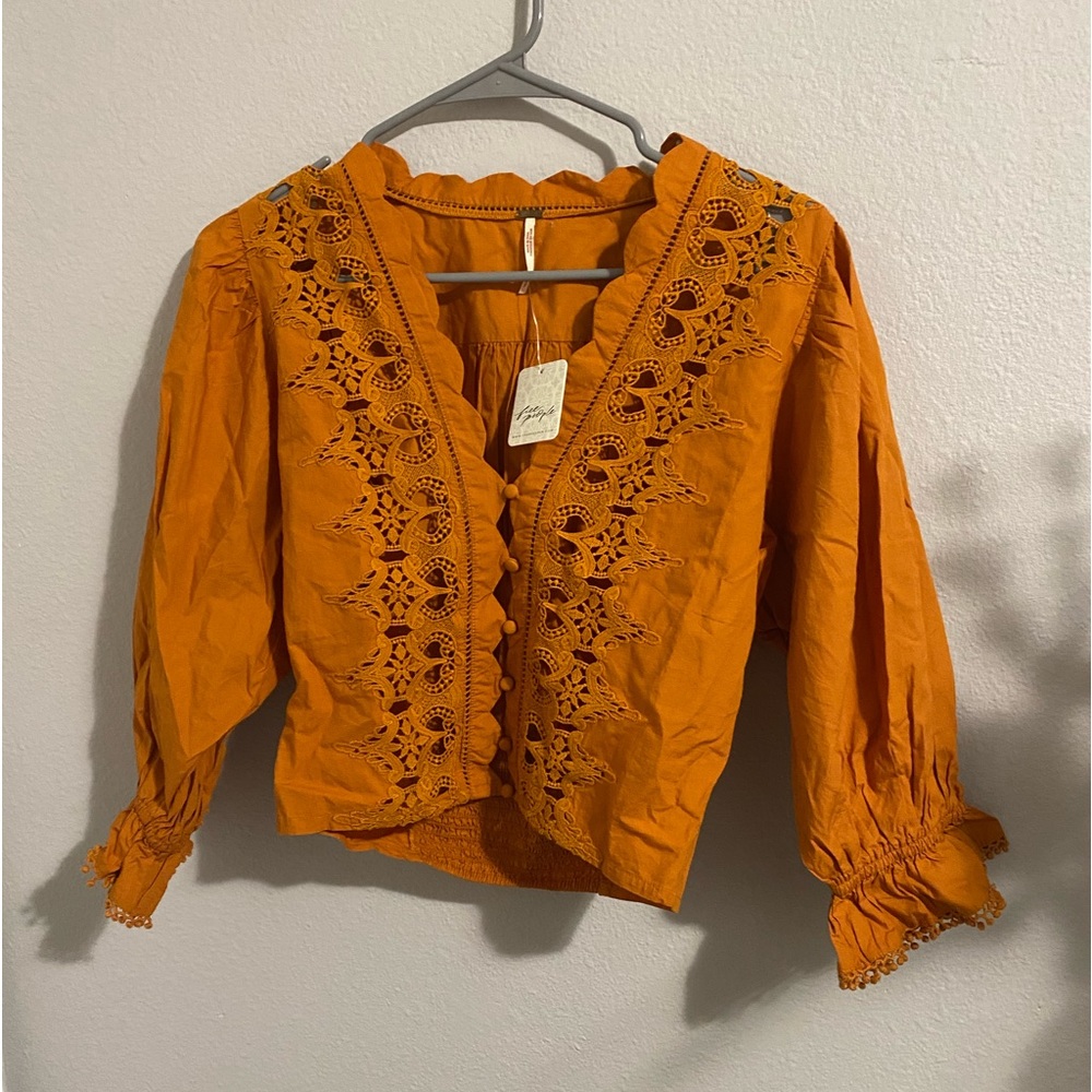 free people brand new orange blouse